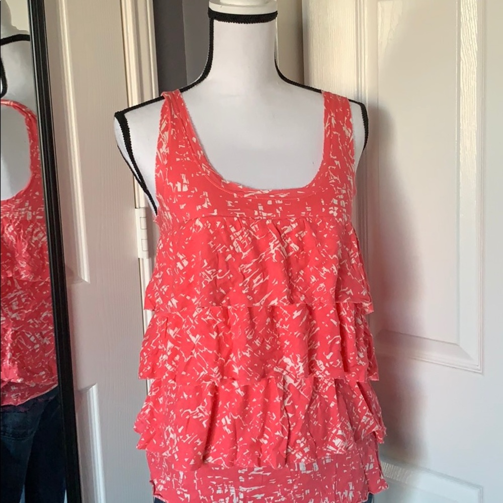 🍀2 for $25 J.crew Factory pink ruffle top - Picture 2 of 6